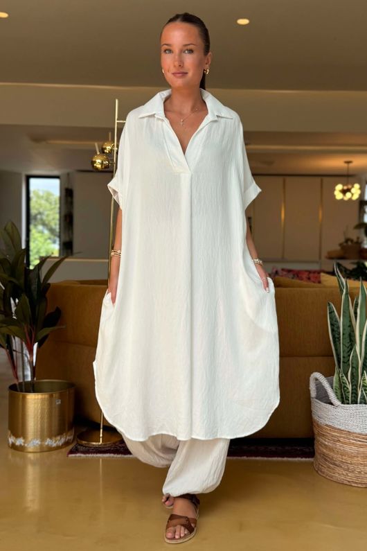 Made in Italy Monroe Shirt Dress White